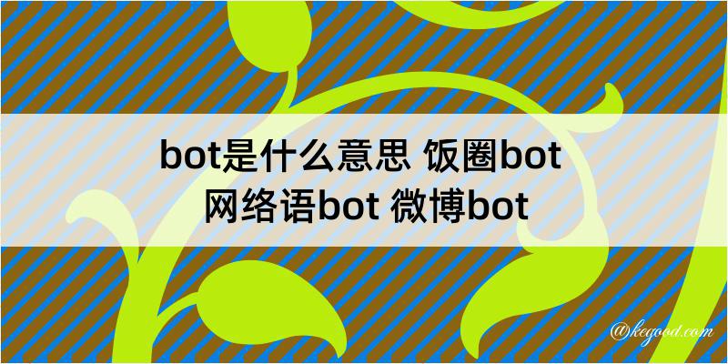 bot是什么意思 饭圈bot 网络语bot 微博bot